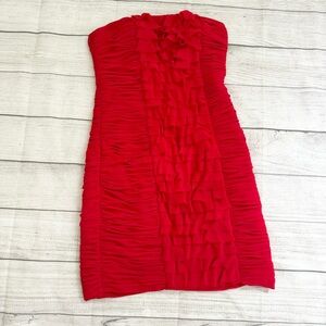 Cache Red Strapless Dress